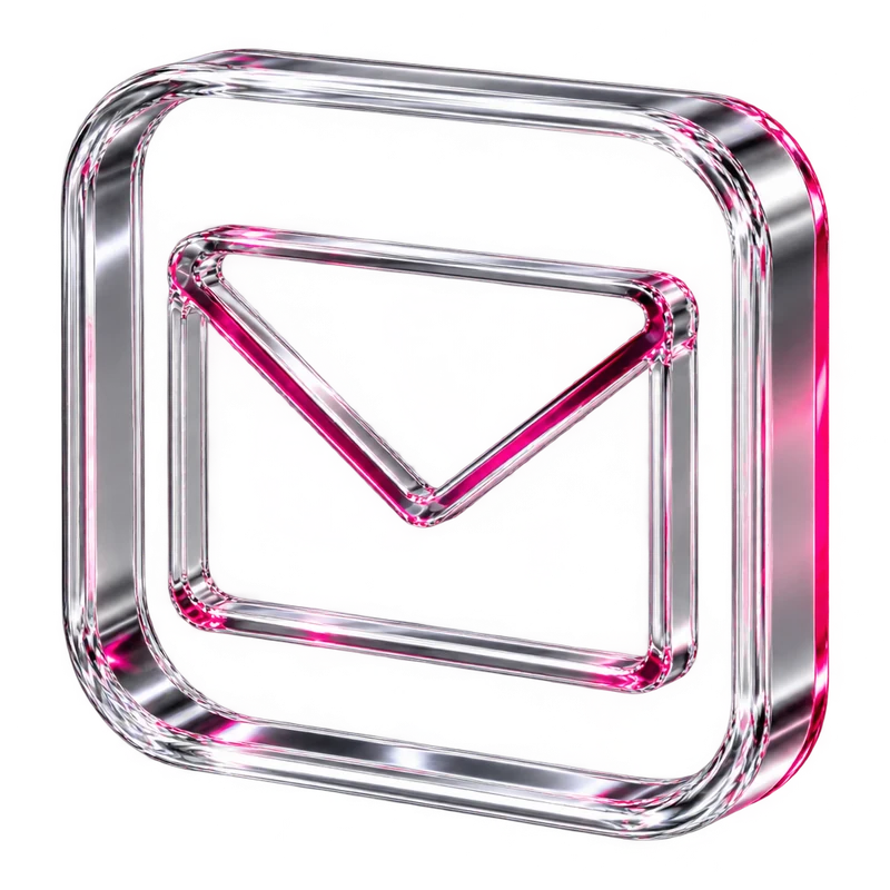 A glass tile with an envelope
